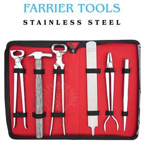 Kit de Herramientas de Herrador con Lima de Raspado, Extractor de Zapatos de Alta Resistencia, Cortaúñas para Cascos, Pinza de Sujeción, Pinza para Fuego, Pinza para Clavos y Martillo para Herrar - Product Image 5