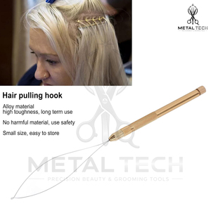Salon Grade Stainless Steel Hair Extension Loop Threader Pulling Hook <b>Needle</b> Tool For Micro Link Rings <b>Beads</b> Extensions - Product Image 6