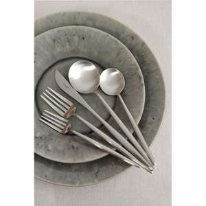 Juego de cubiertos con acabado espejo, 5 piezas, cubiertos y utensilios de alta calidad para hoteles y restaurantes, aptos para lavavajillas. - Product Image 1