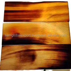 Monturas de Gafas y Mangos de Cuchillo Rectangulares Hechos a Mano con Cuerno de Búfalo Marrón Claro, Diseño Moderno - Product Image 4