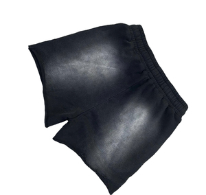 Loaded Society Sun Fade – Short de sport noir uni pour homme, en toile anti-plis, motif tête de mort, taille à cordon, respirant, 100 % coton - Product Image 4