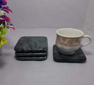 Sous-verres en marbre vert pour tasses à thé et verres à eau (taille - 3,5 x 3,5 pouces) - Product Image 1