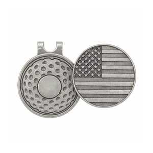 Vintage USA Flag <b>Golf</b> Marker - Made in Vietnam | Antique Silver Magnetic Hat Clip Supplier | Premium Patriotic <b>Golf</b> Gear - Product Image 1