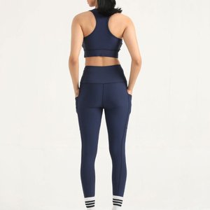Conjunto de Yoga de 2 Piezas para Mujer, Tallas Grandes, Diseño Sólido, Alta Elasticidad, Cintura Alta, Relleno, Transpirable y de Secado Rápido, Ideal para Pilates y Gimnasio - Product Image 2