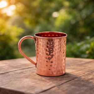 Taza de Cobre Ecológica Personalizada, Taza de Latón Martillado Vintage para Moscow Mule, Cerveza, Café, Artesanía MS - Product Image 5