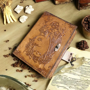 Celtic Cat <b>Leather</b> Grimoire: Handmade <b>Book</b> of Shadows - Product Image 3