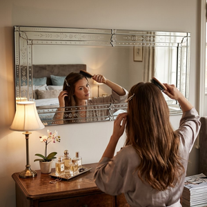 Espejo Decorativo de Pared Estilo Veneciano |   Espejo Decorativo de Estilo Barroco Vintage |   Espejo de Vidrio Antiguo para Decoración de Sala de Estar y Dormitorio - Product Image 4