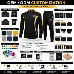 Conjunto Deportivo Personalizado con Logotipo OEM para Hombre, Chaqueta Deportiva Negra y Amarilla con Cierre de Cremallera y Pantalones Jogger para Marcas de Ropa Deportiva - Product Image 2