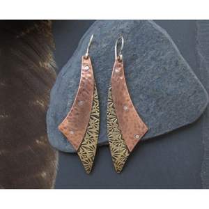 Collection de bijoux en cuivre et laiton écologiques, fabriqués à la main, de qualité supérieure, design exclusif, modèle 5, tendance, pour les fêtes - Product Image 1