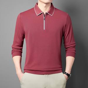 Polo de golf pour homme 230G de haute qualité, personnalisable, à manches longues, col boutonné, style décontracté et professionnel - Product Image 5