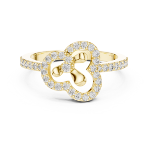 CLUBS PETAL LAB-GROWN DIAMOND <b>RING</b> <b>SET</b> in 18KT ROSE GOLD RHODIUM PLATED MINIMALIST ENGAGEMENT WEDDING DAILY WEAR for <b>WOMEN</b> - Product Image 6