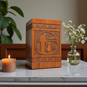 Personalized Dad Memorial Urn: Handcrafted Rosewood, Engraved Family Design Memorial Keepsake by AYAANS - Product Image 4