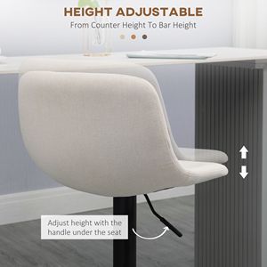 Set di 4 Sgabelli da Bar Imbottiti Bianco Crema Girevoli con Altezza Regolabile per Bancone Cucina - Product Image 5
