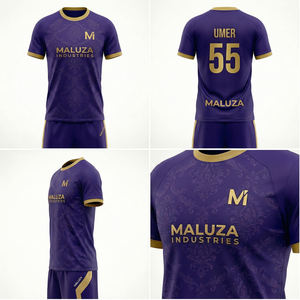 Conjunto de Camiseta y Pantalones Cortos de Fútbol Personalizados con Logotipo, Tallas Grandes, Unisex, Transpirables, Uniforme de Entrenamiento de Fútbol, 100% Poliéster, UPF 50, Secado Rápido - Product Image 6