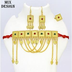 Martasha Designer Islamic Ramadan Special Goldplated UAE <b>Jewellery</b> Special Dubai <b>Jewellery</b> Necklace Earring <b>Set</b> - Product Image 4