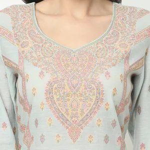 Tissu en coton biologique tissé non coupé pour robe avec dupatta - Product Image 6