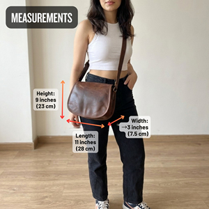 Bolso bandolera de cuero genuino para mujer – Bolso de hombro con solapa marrón vintage y correa ajustable - Product Image 6