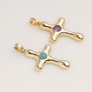 Green Amazonite <b>Cross</b> Pendant Gold Tone Christian <b>Necklace</b> Natural Gemstone Spiritual Jewelry Gift for Women and Men - Product Image 3