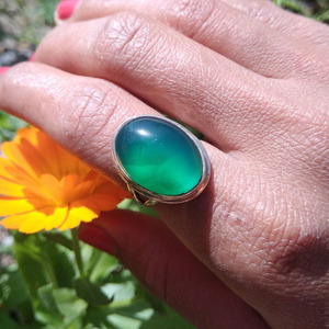 Handmade Green Onyx <b>Ring</b> Natural Green Gemstone Jewelry Boho <b>Statement</b> <b>Ring</b> Healing Crystal Gift for Her - Product Image 4