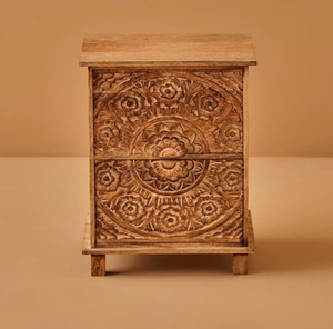 โต๊ะข้างเตียงไม้เนื้อแข็งทันสมัย พร้อมตู้เก็บของและดีไซน์แบบเปิด แกะสลักด้วยมือ เฟอร์นิเจอร์ห้องนอนอเนกประสงค์ ปรับแต่งสีได้ - Product Image 4