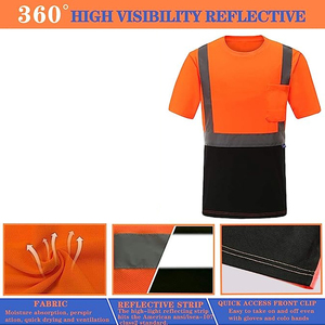 Camisetas de Trabajo para Hombre, Camiseta de Secado Rápido, Ropa de Seguridad Vial, Ropa de Trabajo de Seguridad Económica, Camisetas Reflectantes, Ropa de Trabajo - Product Image 6