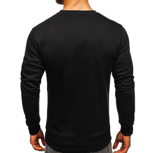 Sudadera de Cuello Redondo para Hombre, Color Negro y Naranja, Corte Regular, Tejido de Algodón, Estilo Casual para Otoño - Product Image 2
