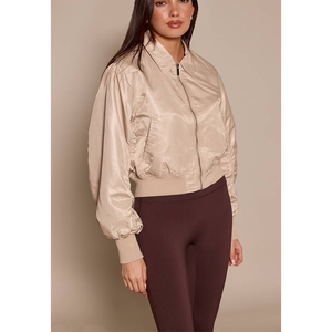 Chaqueta Bomber de Nylon para Mujer, Otoño 2026, Ropa Deportiva, Personalizable con Nombre y Números, Talla Estadounidense, Chaqueta de Ciclismo, Venta al Por Mayor, Hombros Caídos - Product Image 1