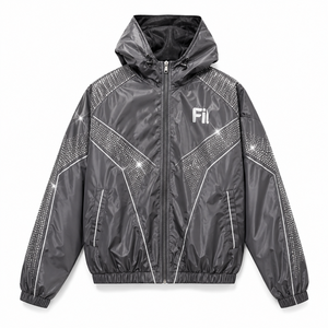 Men's Black Custom Reflective Windbreaker Jacket and Pants Lightweight Hooded Running Tracksuit OEM <b>Hoodies</b> men's jackets USA - Product Image 5