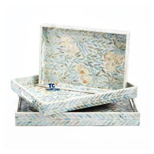 ผู้จัดจำหน่ายที่เชื่อถือได้ ถาดเปลือกหอยมุก งานแฮนด์เมด โซลูชั่นสำหรับการรับประทานอาหาร ถาดเสิร์ฟฝังมุก ผลิตจำนวนมาก - Product Image 1