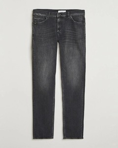 Autumn Men's Retro Mid-Rise Breathable Wide Leg Pants <b>Jeans</b> Smoky Gray Tassels Cement Gray Washed Denim Solid Pattern <b>Button</b> - Product Image 2