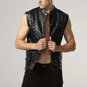 High Quality Leather <b>Vest</b> With Soft Inner Fabric Smooth Texture And Modern Design For Street Style And Riding Purpose - Product Image 1