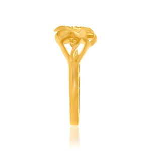 Anillo de Lujo Chapado en Oro con Doble Flor para Mujer, Elegante Joyería Floral de Moda - Regalo para Aniversario o Fiesta - Product Image 3