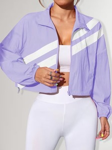 Ensembles de vêtements de sport pour femmes |   Ensemble de survêtement deux pièces : veste zippée à col montant coupe décontractée et pantalon de yoga compressif - Product Image 4
