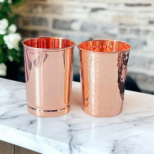 Vasos de cobre premium para beber, lisos y con acabado martillado, tazas metálicas para uso en el hogar, bar, restaurante y hotel. - Product Image 5