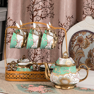 Rustic Handmade <b>Tea</b> <b>Set</b> With Premium Stoneware Finish Elegant <b>Tea</b> Cups Stylish Teapot Decorative Serving Tray Sugar Pot - Product Image 2