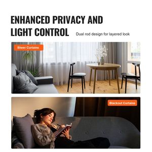 Asta Telescopica Doppia per Tende da 1 Pollice, 36-72 Pollici (3-6 Piedi), Aste per Tende da Finestra 24-68 Pollici, Asta Doppia Regolabile 3-6 Piedi - Product Image 6