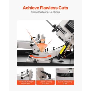 Sierra de cinta horizontal para metal de 1.1 kW, corte vertical de 0-45°, capacidad de corte rectangular de 7 x 8.25, 110/220V - Product Image 4