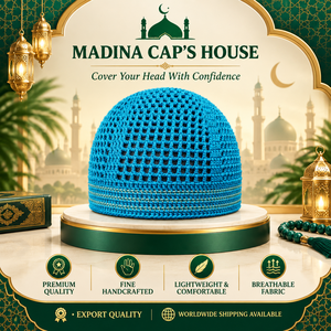 Chapeau de prière pour homme MADINA CAP'S HOUSE, en coton rayé, maille respirante, chapeau Kufi, ethnique islamique, à porter en toutes saisons - Product Image 3