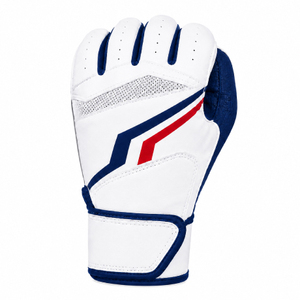 Nouveauté 2026 – Gants de frappeur de baseball en cuir véritable personnalisés, vente en gros, OEM, durables, blancs et bleus, pour équipes de softball, unisexes - Product Image 4