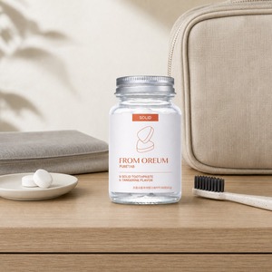 [FROM OREUM] Dentifrice solide de voyage saveur mandarine de Jeju, 60 comprimés, pour l'organisation des bagages et des articles de toilette en voyage - Product Image 5