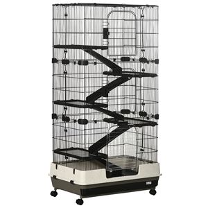 Gabbia a 6 Piani per Piccoli Animali con Ruote, Vassoio Rimovibile, Piattaforma e Rampa per Conigli, Cincillà, Furetti, Ricci e Altri Piccoli Animali Domestici - Product Image 1