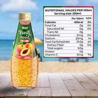 Vinut 290Ml Oem Odm Private Label Basilicum Zaad Drank Met Perzik Vruchtensap Iso Gezonde Andere Dranken Gratis Monster