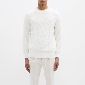 Coffee Cotton/Bamboo Fiber Breathable <b>Men's</b> Knitted Pullover Sweater Wholesale Winter Fashion Wear - Product Image 4