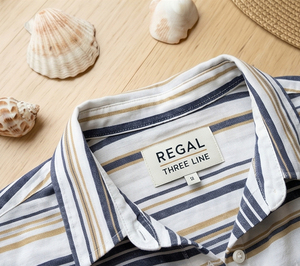 Chemise de plage à manches longues rayée pour femme Regal, 100% polyester, imprimée, hauts de bain, chemises pour femmes, col rabattu, vêtements de plage, tee-shirt - Product Image 4
