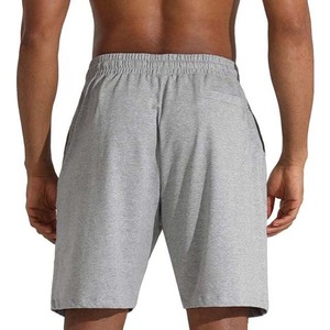 Shorts Bermuda en Coton Gris Uni pour Homme, Taille Mi-Haute avec Cordon de Serrage, Style Décontracté, Tissu Tricoté Respirant - Product Image 2
