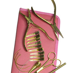 Kit d'outils multifonctions personnalisables en acier inoxydable pour extensions de cheveux avec pinces, logo et couleur personnalisés - Product Image 4