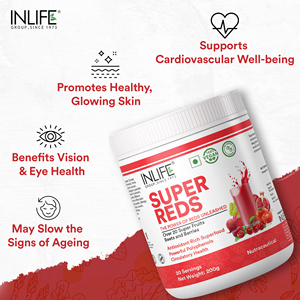 Super Reds, Mezcla de Bebidas en Polvo 200g con 20 Superfrutas: Remolacha, Bayas, Açaí, Baobab, Cereza Ácida, Camu, Mezcla Antioxidante - Product Image 2