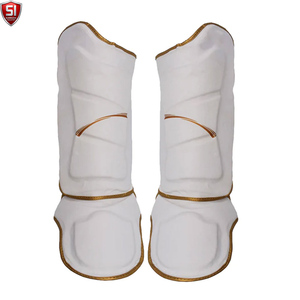Protège-tibias de boxe pour entraînement de combat, protection de la cheville et du cou-de-pied, chauffe-jambes MMA Muay Thai, protège-tibias légers en PU - Product Image 1