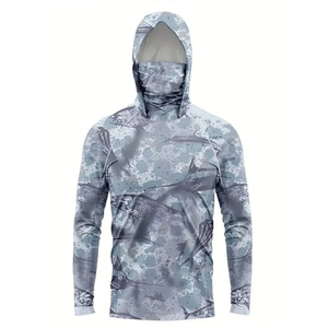 Men's Fishing <b>Sun</b> Hoodie UPF 50+ Long Sleeve Lightweight Hooded <b>Shirt</b> with Quick Dry Breathable Moisture Wicking Fabric - Product Image 1
