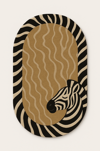 Custom Luxury Hand Tufted Wool Rug Contemporary zebra Design black white yellow Modern <b>Carpet</b> for Home & Office Interiors - Product Image 2